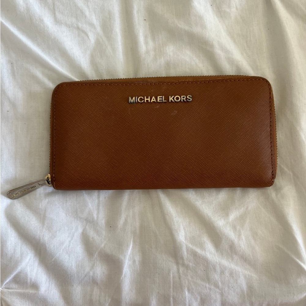 Michael Kors Tan Zip-Around Wallet